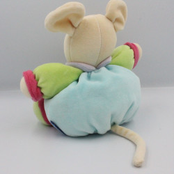 Doudou souris bleu vert rose mauve tortue KALOO