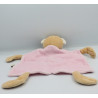 Doudou plat ours beige rose blanc rayé BESTEVER 2009