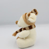 Mini Doudou peluche ours blanc beige écharpe bonnet ENESCO 