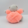 Doudou ours Plume orange fluo KALOO