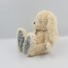 Doudou Peluche lapin écru beige bleu Baroque HISTOIRE D'OURS
