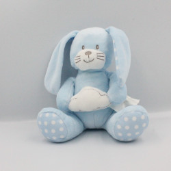 Doudou lapin bleu pois nuage KIMBALOO