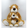Grand Doudou peluche lion avec son bébé SYSTEME U