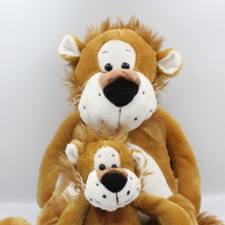 Grand Doudou peluche lion avec son bébé SYSTEME U 55 cm