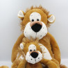 Grand Doudou peluche lion avec son bébé SYSTEME U 55 cm
