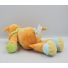Doudou rhinocéros orange jaune vert KIABI