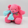 Doudou ours rose abeille brodée NOUNOURS