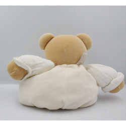 Doudou ours écru beige gilet blanc TAKINOU