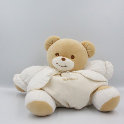 Doudou ours écru beige gilet blanc TAKINOU