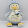 Doudou pingouin bleu blanc Youpik NICOTOY 30 cm