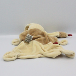 Doudou plat lapin beige marron bordeaux NICOTOY