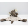 Doudou plat éléphant blanc marron rayé H ET M HM H&M