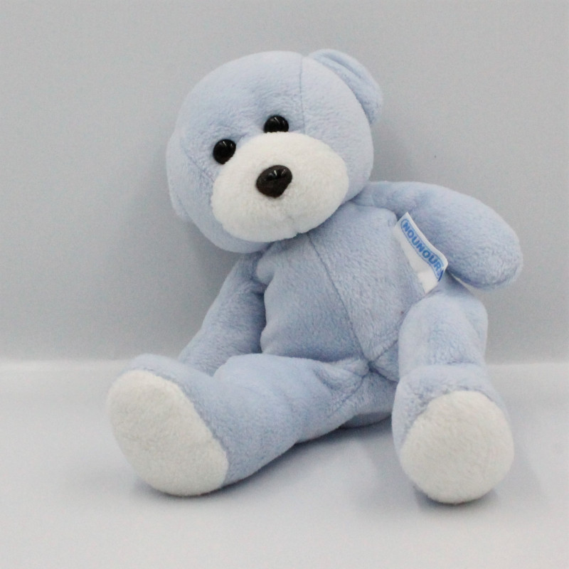 Doudou ours bleu blanc NOUNOURS