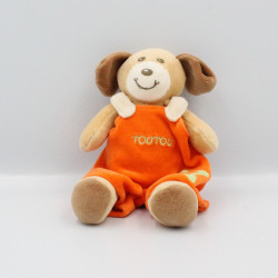 Doudou chien beige marron orange Toutou NOUNOURS