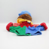 Doudou plat marionnette clown rouge bleu vert jaune NOUNOURS