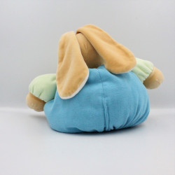 Doudou lapin patapouf bleu vert orange TAKINOU