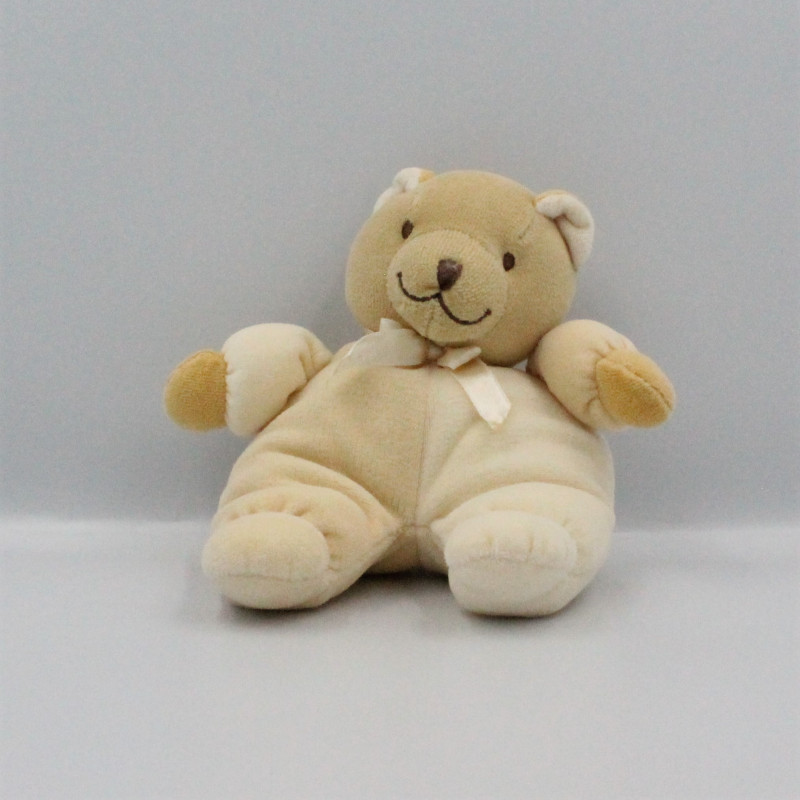 Doudou ours beige écru jaune NOUKIE'S