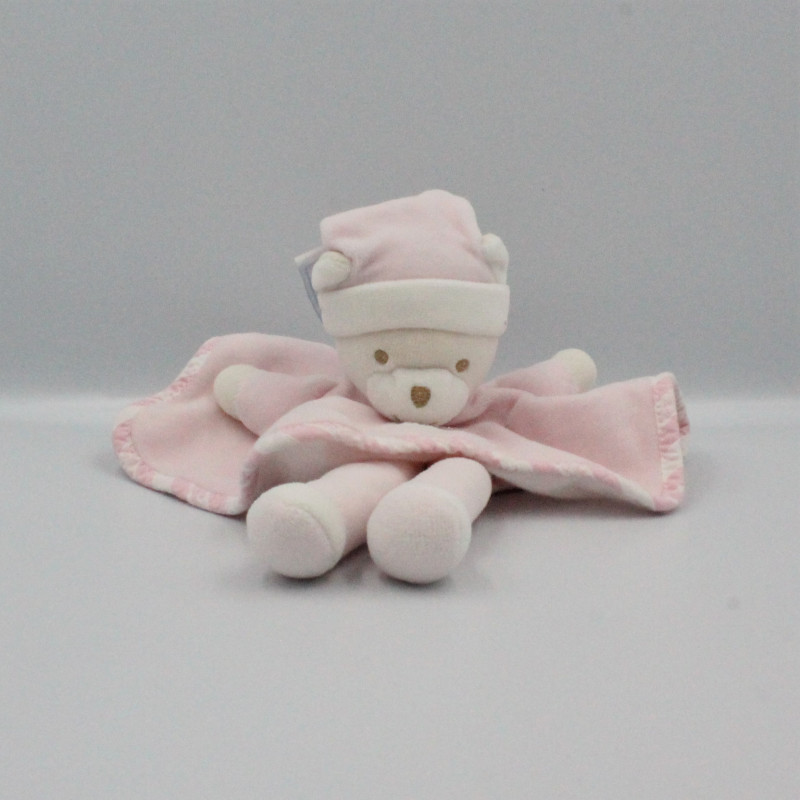 Doudou plat ours robe rose TARTINE ET CHOCOLAT