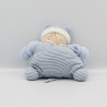 Doudou semi Plat Lutin Bleu rayé Nounours