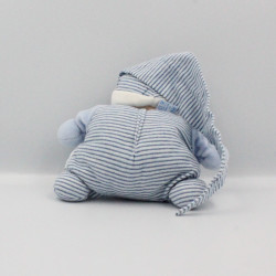 Doudou semi Plat Lutin Bleu rayé Nounours