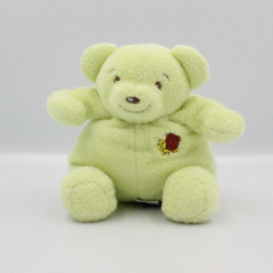 Doudou ours boule vert coccinelle brodée NOUNOURS