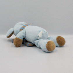 Doudou souris bleu marron écharpe rayé GRAINE D'EVEIL LOT DE 2