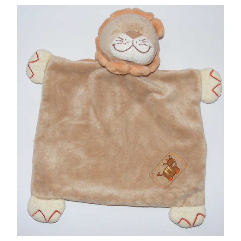 Doudou plat lion jaune bleu jungle BENGY