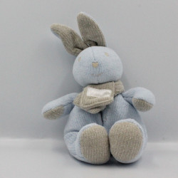 Doudou lapin bleu gris TARTINE ET CHOCOLAT