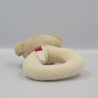 Doudou hochet ours ecru jaune TEX