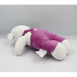 Doudou ours blanc salopette rose GALLIA