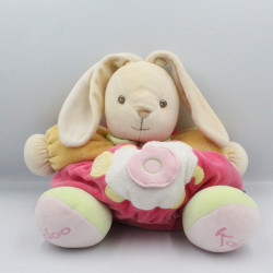 Doudou lapin patapouf rose orange vert blanc tortue KALOO