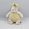 Doudou lapin beige jaune blanc SUCRE D'ORGE