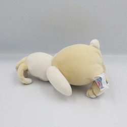 Doudou lapin beige jaune blanc SUCRE D'ORGE
