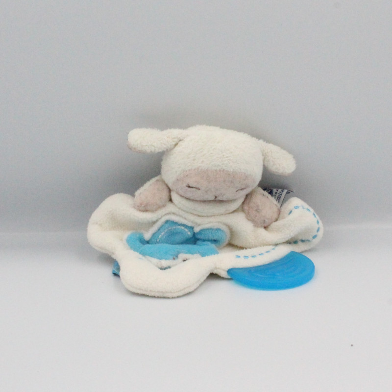 Doudou plat mouton blanc bleu nuage CHICCO