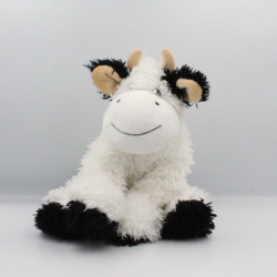 Doudou peluche vache blanche noir GIPSY