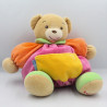 Doudou ours patapouf rose orange vert poche jaune KALOO