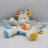 Doudou plat girafe gris jaune bleu orange jungle TEX BABY