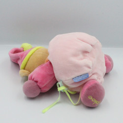 Doudou ours rose vert coeur POP KALOO