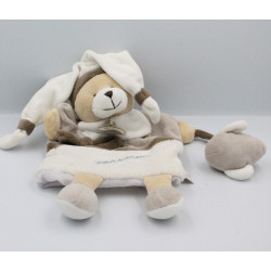Doudou et compagnie marionnette ours blanc beige marron Graines de doudou