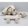 Doudou et compagnie marionnette ours blanc beige marron Graines de doudou