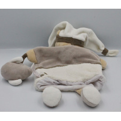 Doudou et compagnie marionnette ours blanc beige marron Graines de doudou