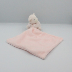 Doudou plat ours rose mouchoir PERLE KALOO
