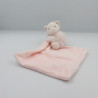 Doudou plat ours rose mouchoir PERLE KALOO