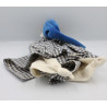 Doudou plat poupée lutin bleu blanc carreaux KATHE KRUSE