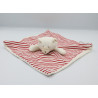 Doudou plat ours blanc rayé rouge Linvosges MOULIN ROTY
