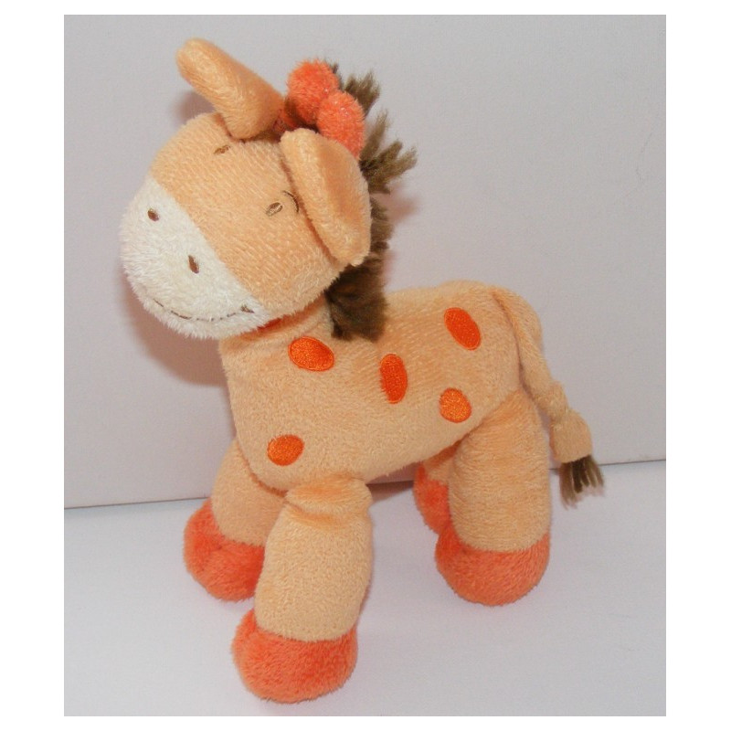 Doudou Girafe orange saumon MOTS D'ENFANTS