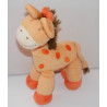 Doudou Girafe orange saumon MOTS D'ENFANTS