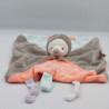 Doudou plat abeille papillon orange gris bleu NATTOU
