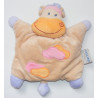 Doudou plat girafe vache beige taches orange rose NATTOU