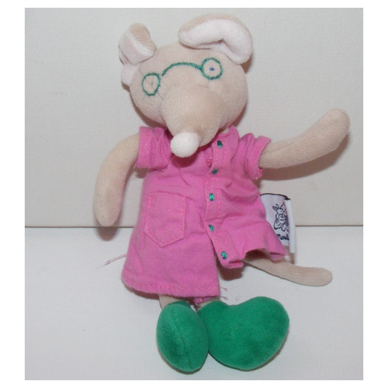 Doudou souris mademoiselle Cheese robe rose MOULIN ROTY